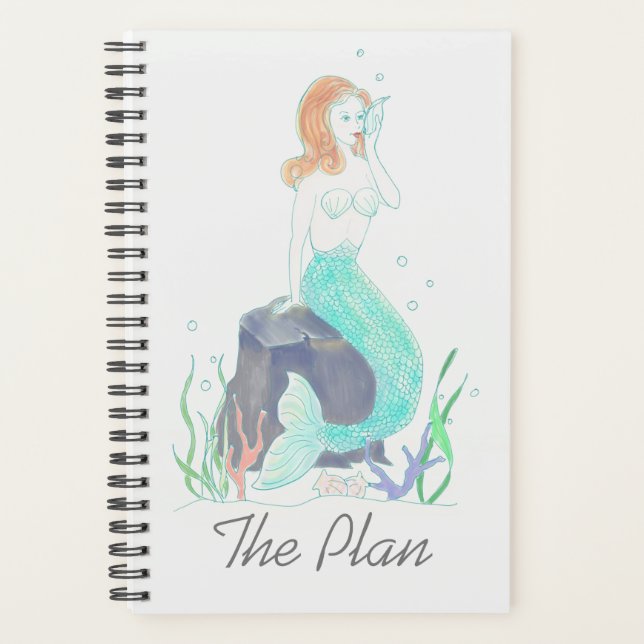 Mermaid with Shell-Phone original artwork Planner (Front)