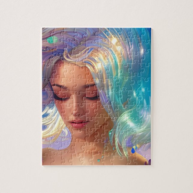 Mermaid with Shimmering Hair Jigsaw Puzzle (Vertical)