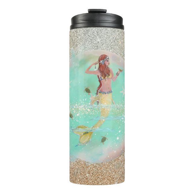 Mermaid with turtles by Renee Lavoie Thermal Tumbler (Front)