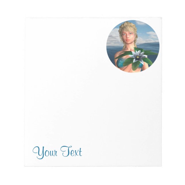 Mermaid with Water Lily Flower Notepad (Front)