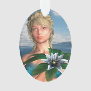 Mermaid with Water Lily Flower Ornament