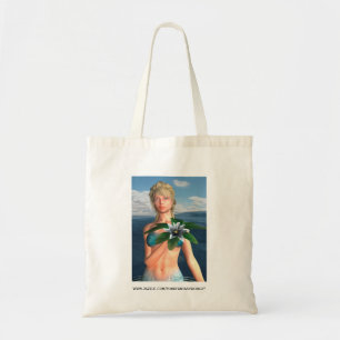 Mermaid with Water Lily Flower Tote Bag