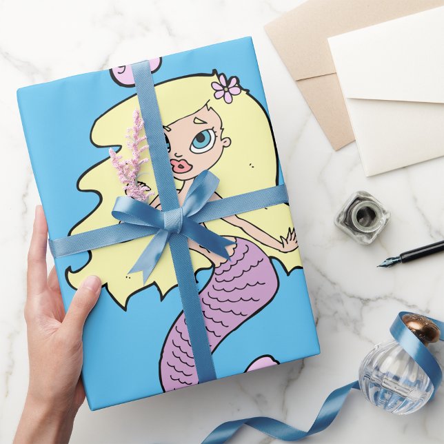 Mermaid With Yellow Hair Wrapping Paper (Creator Uploaded)