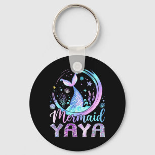 Mermaid Yaya Funny Birthday Girl Party Family Key Ring