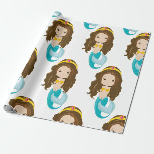 Mermaid Yellow Wrapping Paper