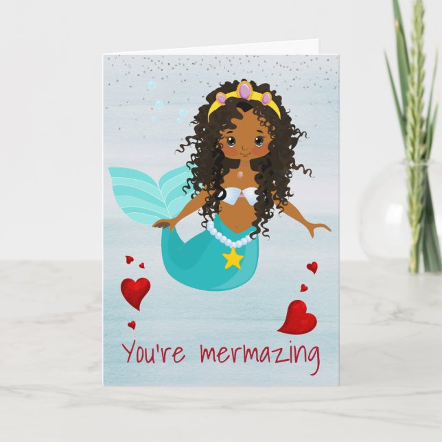 Mermaid  You're Mermazing African American Card (Front)