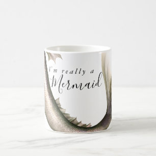 #MermaidLife Im Really a Mermaid   Rose Gold Tail Coffee Mug