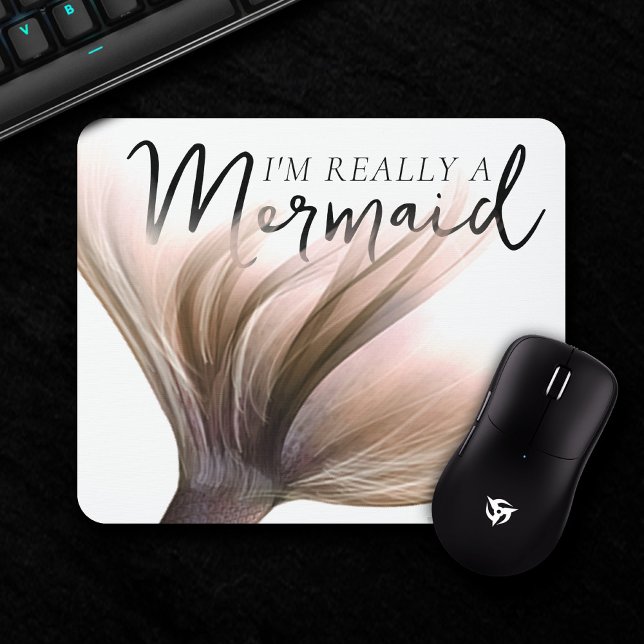 #MermaidLife Im Really a Mermaid | Rose Gold Tail Mouse Pad (Creator Uploaded)