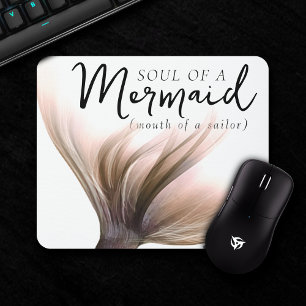 #MermaidLife Sailor Mouth Mermaid Soul Gold Mouse Pad