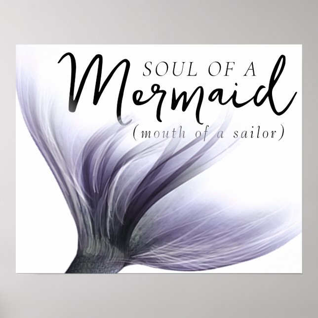 #MermaidLife Sailor Mouth Mermaid Soul | Purple Poster (Front)