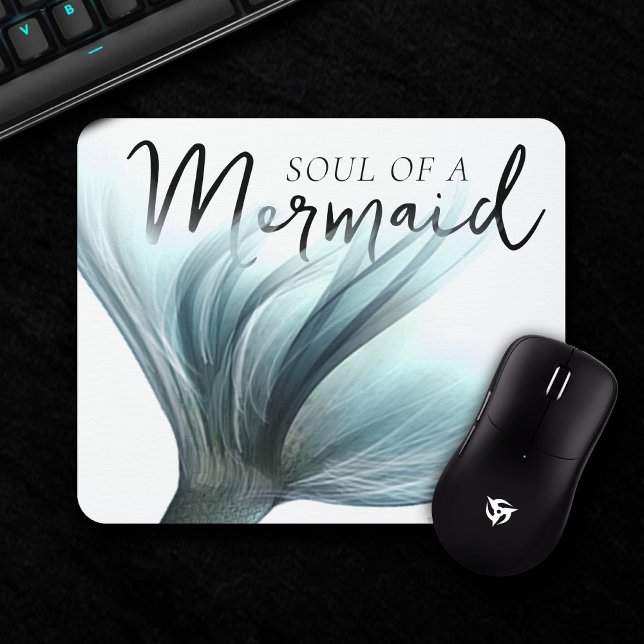 #MermaidLife Soul of a Mermaid | Quote Teal Mouse Pad (Creator Uploaded)