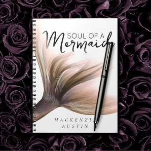 #MermaidLife Soul of a Mermaid   Rose Gold Custom Notebook