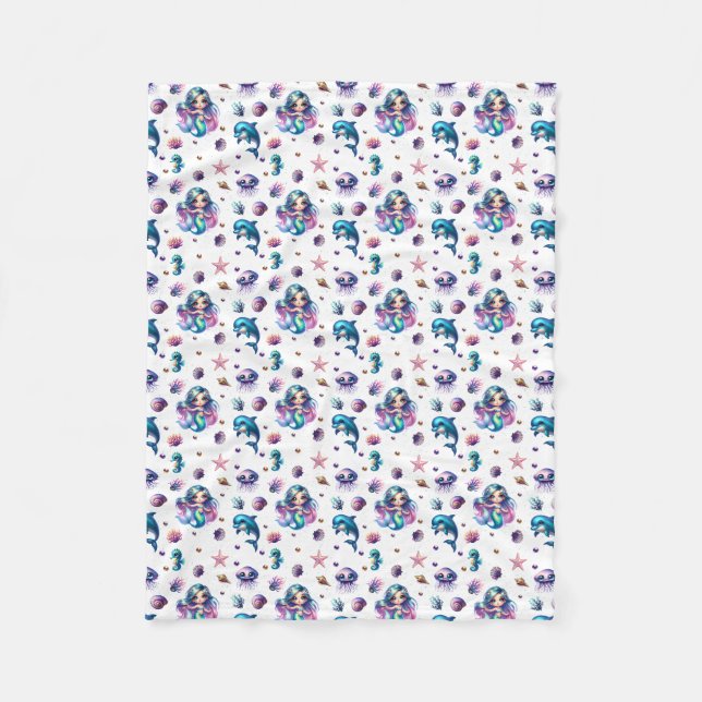 Mermaid's Adventure! Fleece Blanket (Front)