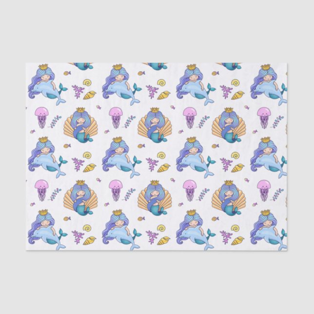 Mermaids And Jellyfish Tissue Paper (Front)