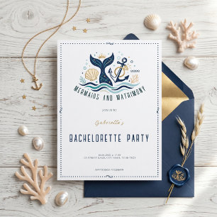 Mermaids and Matrimony Ocean Bachelorette Party Invitation