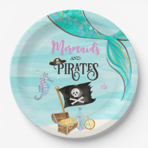 Mermaids and Pirates Birthday Paper Plate