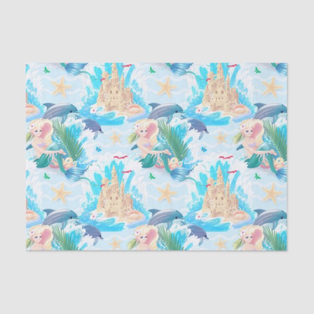 Mermaids And Sand Castles  Tissue Paper (Front)