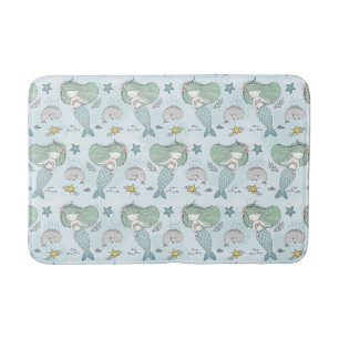 Mermaids and Whales Bath Mat