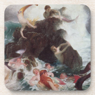 Mermaids at Play, 1886 (oil on canvas) Coaster