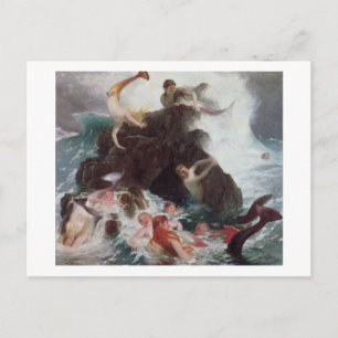Mermaids at Play, 1886 (oil on canvas) Postcard