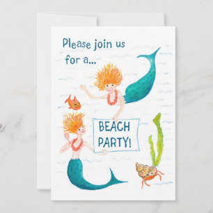 Mermaids Beach Party Invitation