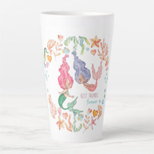 Mermaids Best Friends Forever BFF Personalised Latte Mug