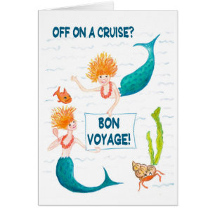 Mermaids 'Bon Voyage' card for a Cruise