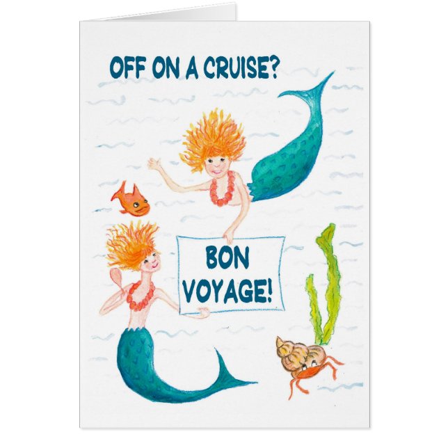 Mermaids 'Bon Voyage' card for a Cruise (Front)
