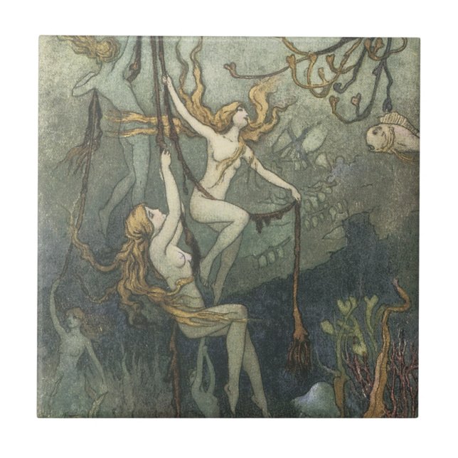 Mermaids Ceramic Tile (Front)
