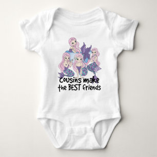 mermaids cousins make the best friends baby bodysuit