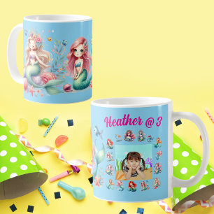 Mermaids Custom Photo Mug Kids Birthday Favour