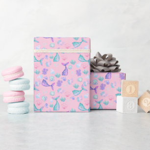 Mermaids Dream on Light Pink Wrapping Paper