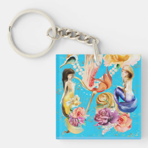 Mermaid's Dream Romantic Floral  Key Ring