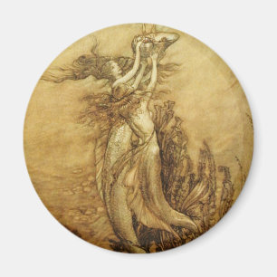 Mermaids Fishing For Pearls Magnet