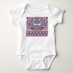 Mermaids Folk Elements Vintage Seamless Baby Bodysuit