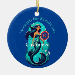Mermaids For Kamala 2024 Thunder_Cove Ceramic Ornament