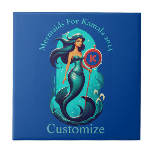 Mermaids For Kamala 2024 Thunder_Cove Ceramic Tile