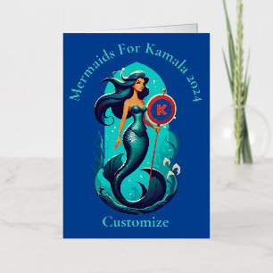 Mermaids For Kamala 2024 Thunder_Cove Foil Greeting Card