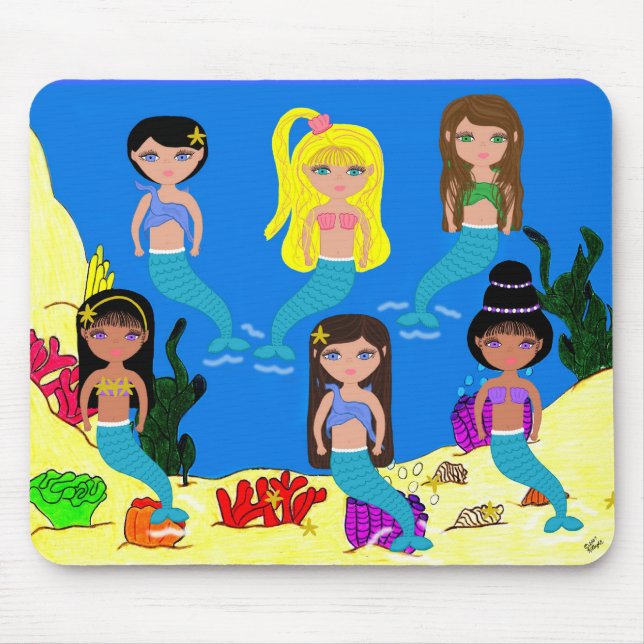 Mermaids from around the World-Mousepad Mouse Pad (Front)