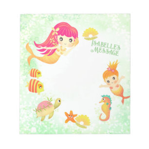 Mermaids Green Notepad