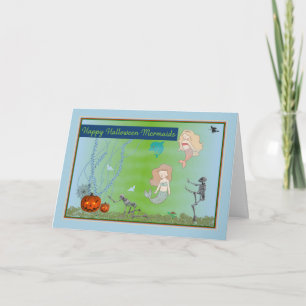 Mermaids Halloween Card Under the Sea