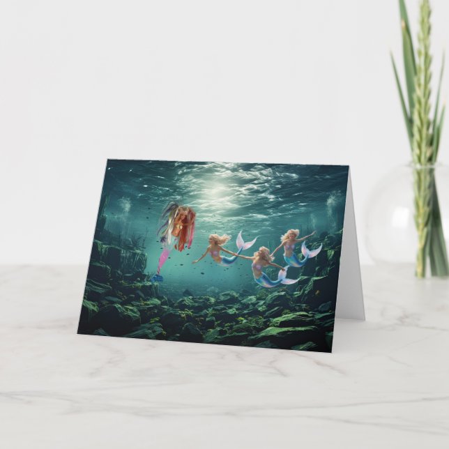 Mermaids having fun. card (Front)