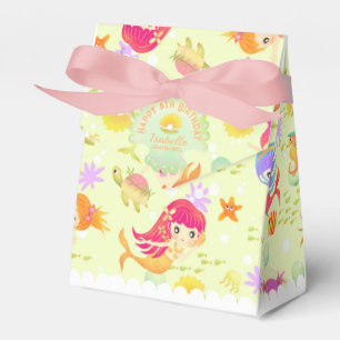 Mermaids Lemon Green Favour Box