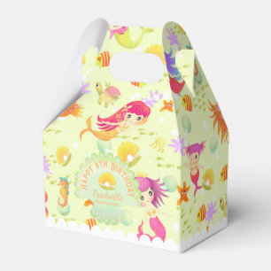 Mermaids Lemon Green Tent Favour Box