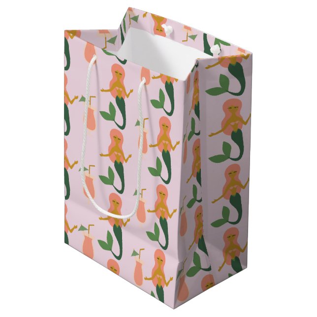 Mermaids + Mai Tais Medium Gift Bag (Front Angled)