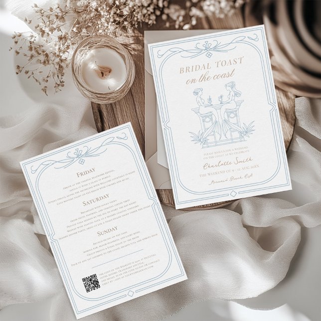 Mermaids & Martinis Coastal Bachelorette Party Invitation (Creator Uploaded)