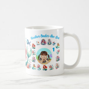 Mermaids Onder-the-Sea 1st Birthday Photo Favour Coffee Mug