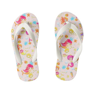 Mermaids Peach Pink Kid's Thongs