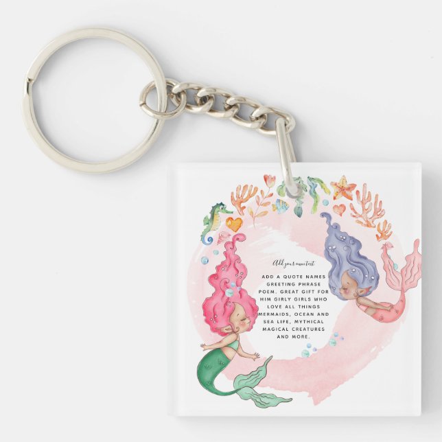 MERMAIDS Personalised Key Ring (Front)