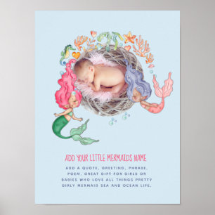 Mermaids PHOTO Announcement Wall Art or Welcome   